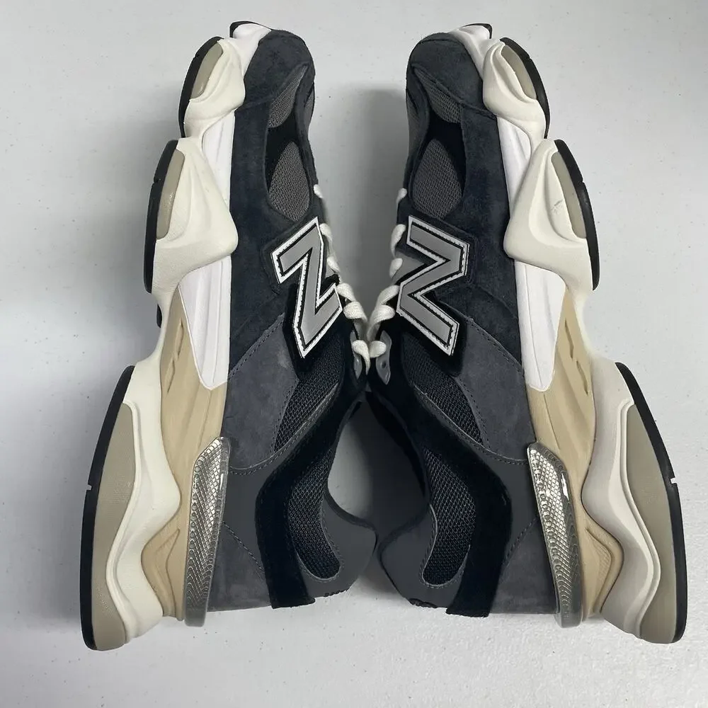 New Balance 9060 Black Phantom Magnet U9060BLC Size 13 White Black Chunky Shoe